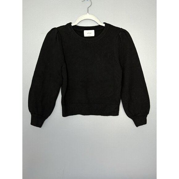 Wilfred Sweaters - Wilfred Sweater Womens XS Black Merino Wool Blend Puff Balloon Sleeve Crewneck